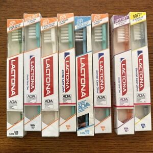 8 LOT Lactona VTG Toothbrush Adult Soft/ Extra Soft /super Rubber Tip #19 30 38